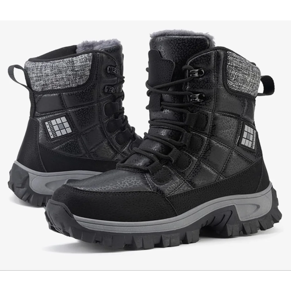 NEW Mens Classic Hiking Boots Adjustable Lace-Up High-Top Snow Boots 12